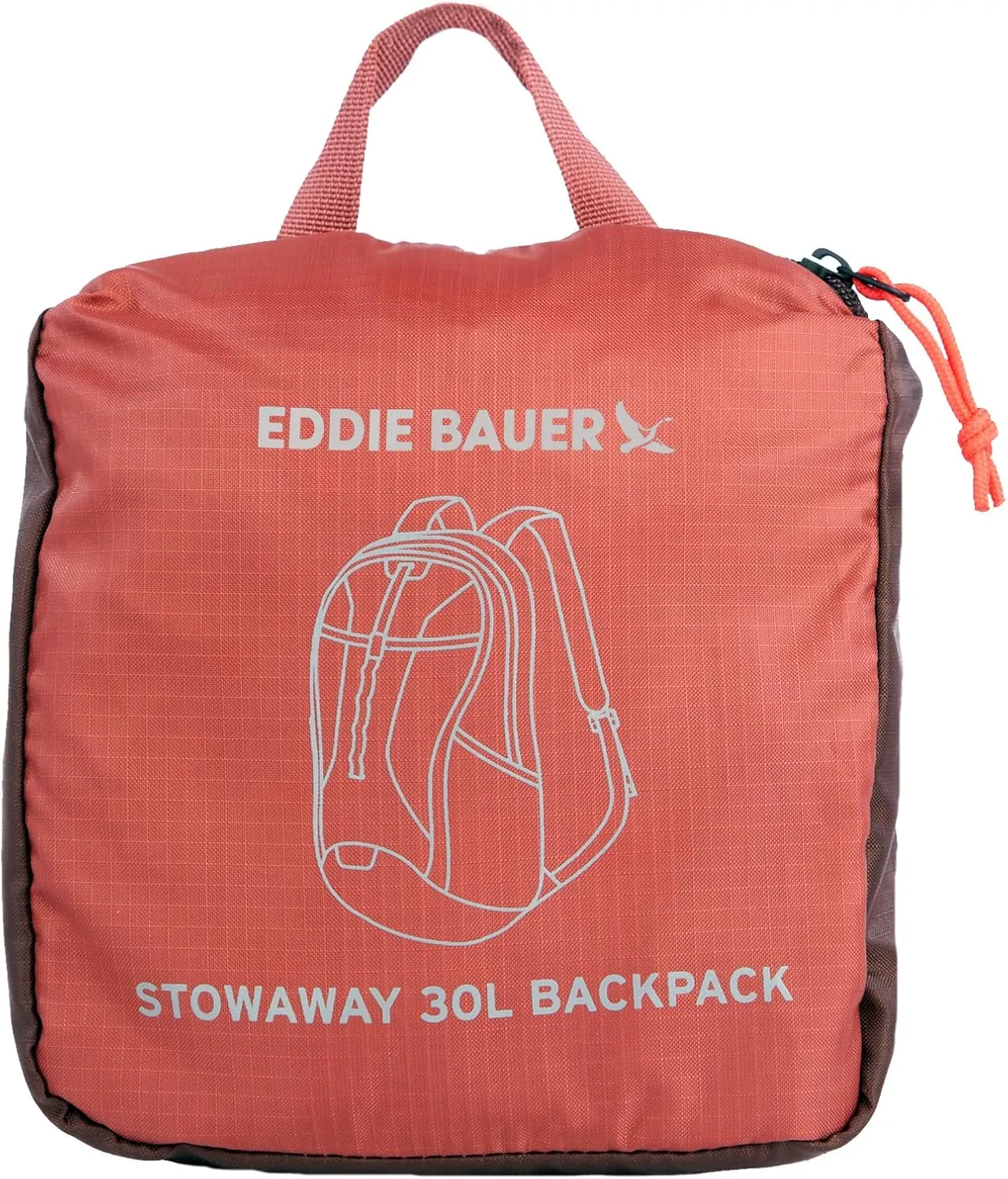 Eddie Bauer Stowaway Packable Backpack-Made from Ripstop Polyester, Maroon, 30L