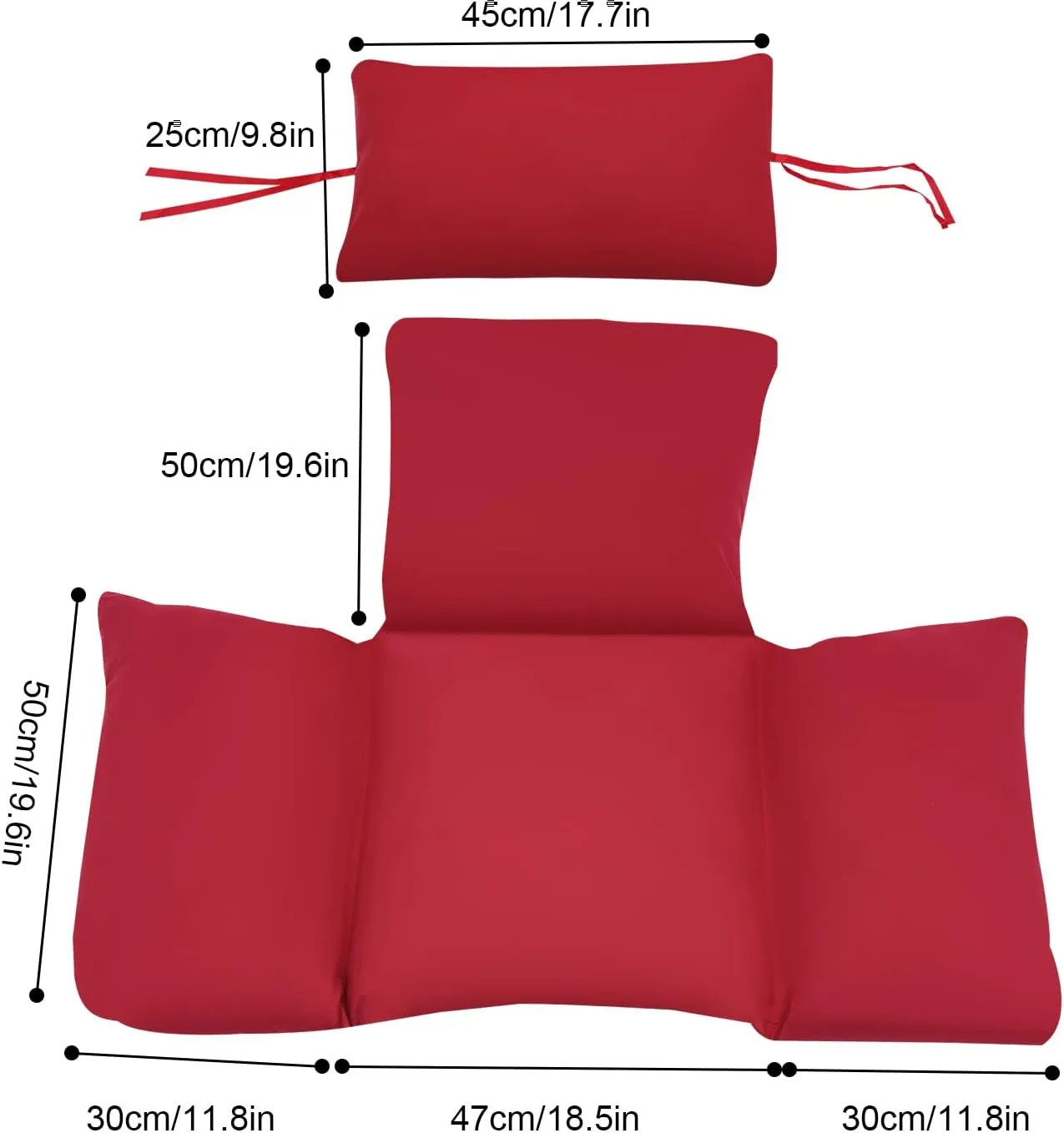 Egg Chair Cushion, Thickened Hanging Basket Swing Cushion With Headrest, Hanging Egg Chair Cushion,PP Cotton Filling Material/ Excellent Resilience,For Backyard/Deck/Garden/Outdoor (Wine Red)
