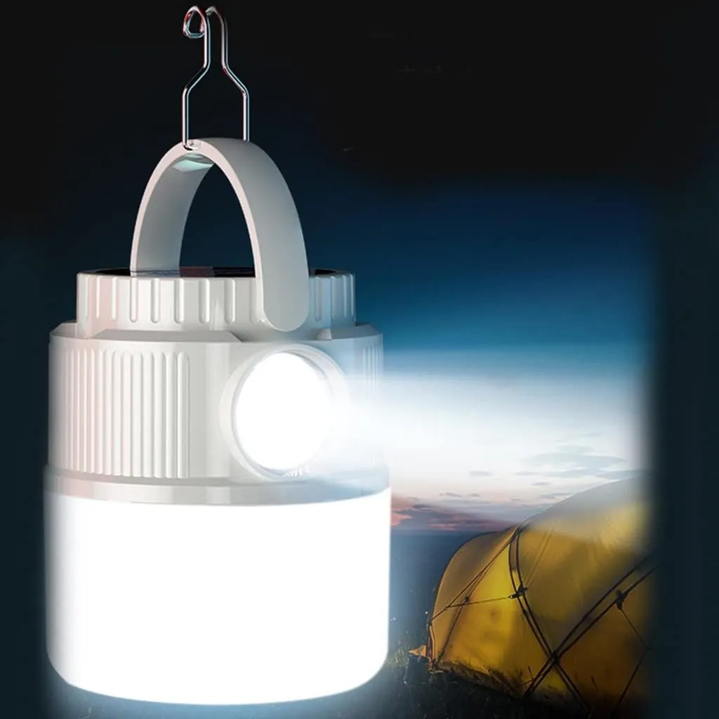 Electric Lanterns Solar Camping Lights, Emergency Outdoor Stall Camping Tent Lights, Long Battery Life Hanging Lights Power Display Dual Light Source Multi-Level Dimming