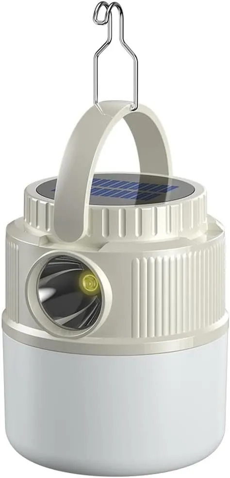 Electric Lanterns Solar Camping Lights, Emergency Outdoor Stall Camping Tent Lights, Long Battery Life Hanging Lights Power Display Dual Light Source Multi-Level Dimming