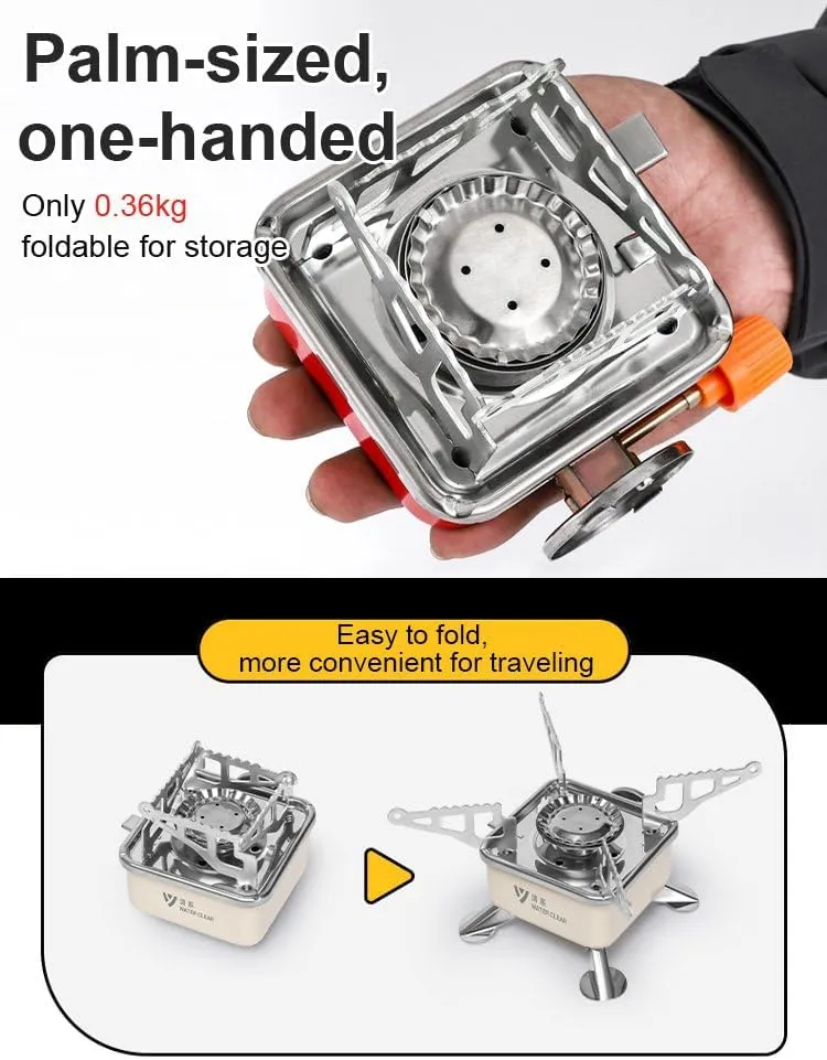 [Ellniges]【Portable Camping Stove】Ultimate Foldable Gas Grill for Backpacking, Hiking & Picnic - Compact 0.45kg【Mini BBQ Grill】with Detachable Design Perfect for Outdoor Cooking, Campfire Meals & Adve