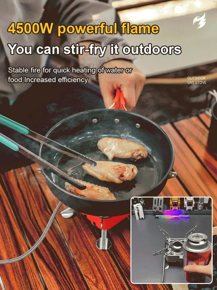 [Ellniges]【Portable Camping Stove】Ultimate Foldable Gas Grill for Backpacking, Hiking & Picnic - Compact 0.45kg【Mini BBQ Grill】with Detachable Design Perfect for Outdoor Cooking, Campfire Meals & Adve