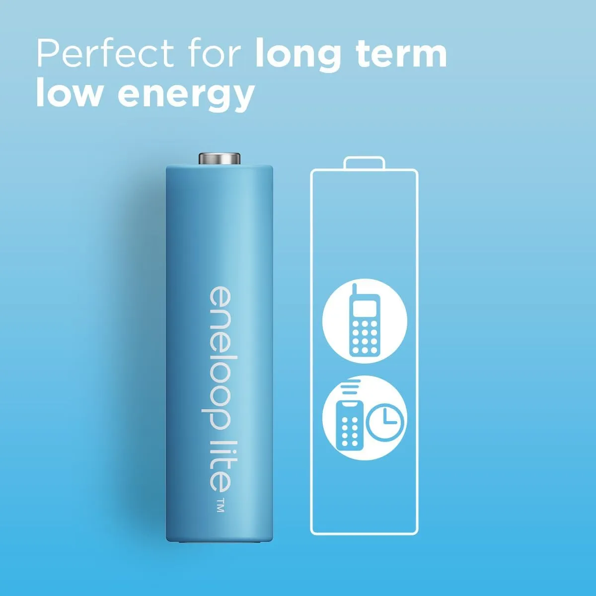 eneloop Lite, AAA/Micro NI-MH Battery, Pack of 4, Capacity with Min. 550 mAh, Ready-to-Use NI-MH Batteries, Rechargeable up to 3000 Times, Plastic-Free Packaging, Lite, Blue