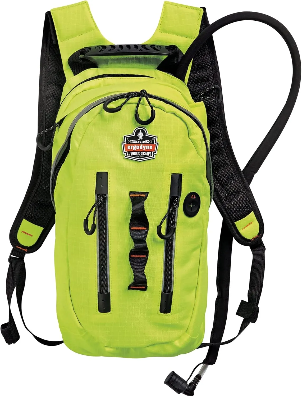Ergodyne Chill-Its 5157 Hydration Backpack, High Visibility Reflective Cargo Pack with Storage, 3 Liter Bladder, Breakaway Shoulder Straps