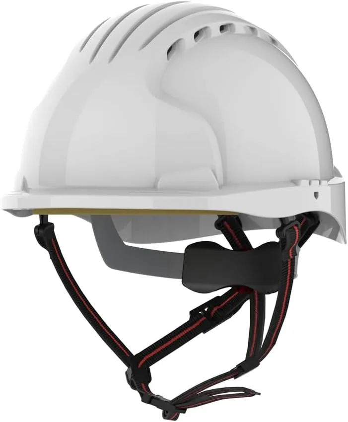 EVO 6151V Short Brim Ascend Climbing Helmet - Wheel Ratchet - White - Vented (AKR260-000-104)