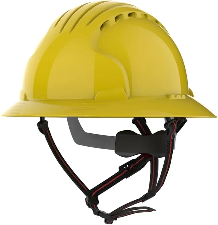 EVO 6161V Full Brim Ascend Climbing Helmet - Wheel Ratchet - Yellow - Vented (AKU260-000-204)