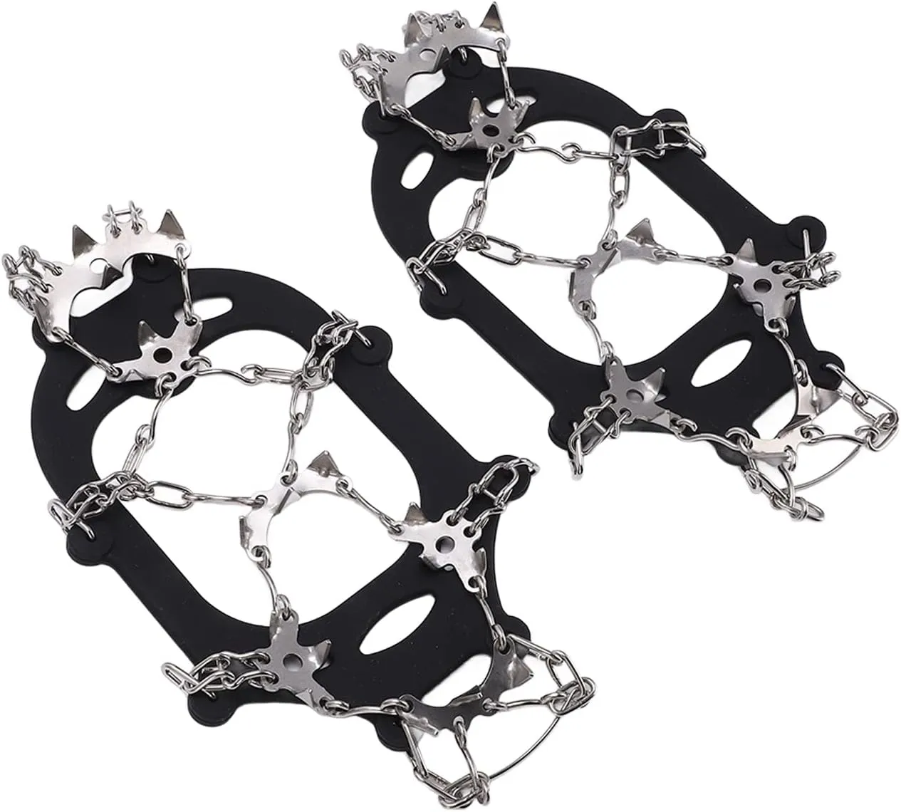 EVTSCAN 19 Steel Teeth Ice Gripper Traction Cleats Crampons Snow Spike Shoes Cover Teenagers Adults Elderly Men Women