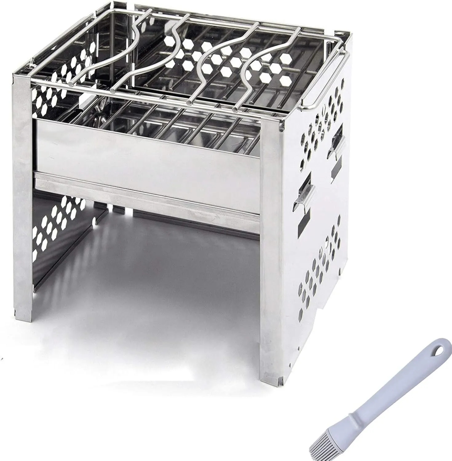 Explosive Stainless Steel Folding Barbecue Outdoor Burning Station Gas Barbecue Grill Japanese Style Charcoal Camping Stove