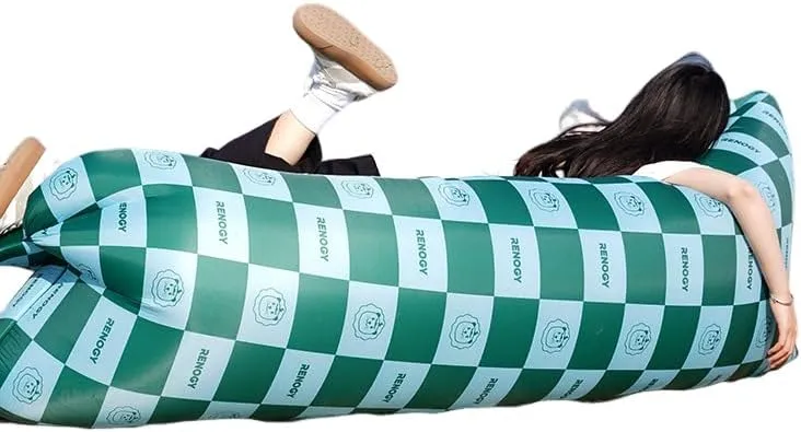Extra Large 90 inch Inflatable Lounger Air Sofa Hammock-Portable,Water Proof Inflatable Couch for Backyard Beach Traveling Camping Picnics (Green)