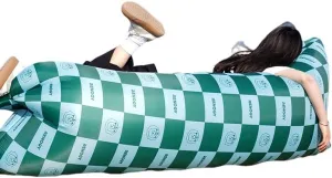 Extra Large 90 inch Inflatable Lounger Air Sofa Hammock-Portable,Water Proof Inflatable Couch for Backyard Beach Traveling Camping Picnics (Green)