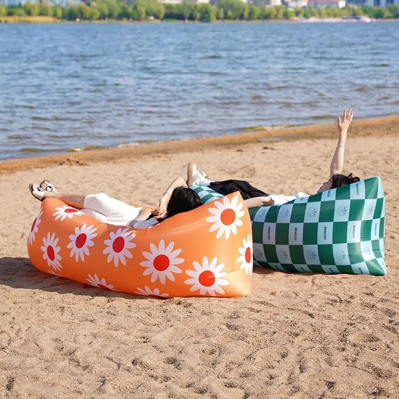 Extra Large 90 inch Inflatable Lounger Air Sofa Hammock-Portable,Water Proof Inflatable Couch for Backyard Beach Traveling Camping Picnics (Green)