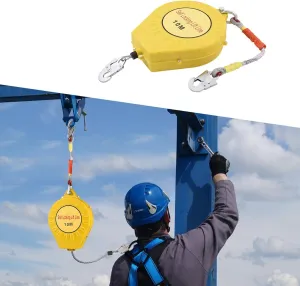 Fall Protection Lanyard | 32 Ft Retractable Lanyard Safety Gear,Sturdy Construction Roofing Gear, Automatic Retractable Safety Harness for Electrical Work, Climbing