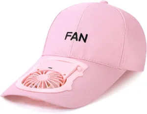 Fan Hat-Men's Women's Novelty Hat-Hat with Built in Solar-Unisex USB Charging 3-Speed Fun Baseball Cap-Hat Electric for Riding-Mountaineering and Travel-Anti-UV(Pink), 3X-Small-4X-Large