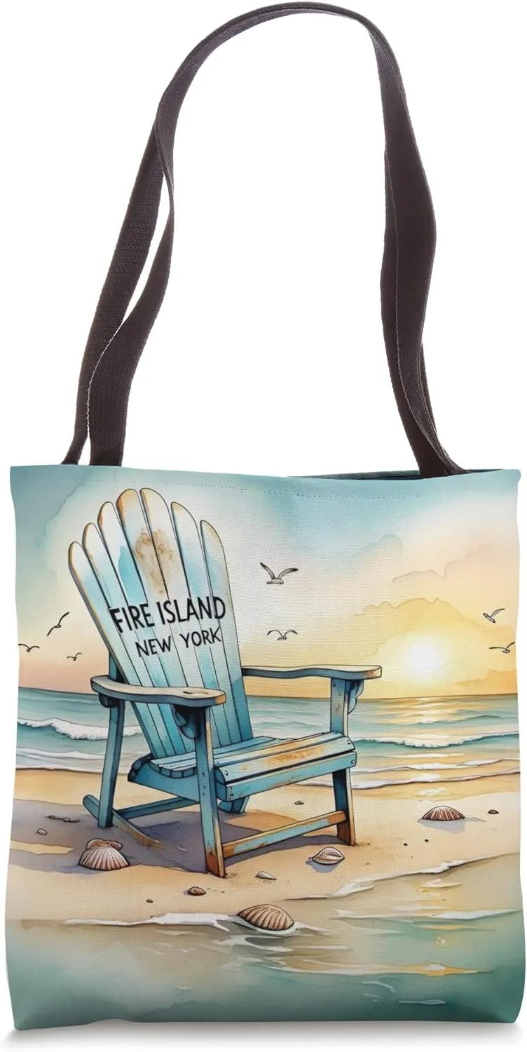 Fire Island Long Island NY antique beach chair summer share Tote Bag