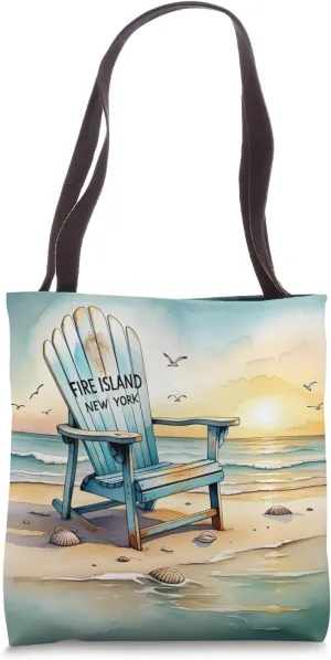 Fire Island Long Island NY antique beach chair summer share Tote Bag
