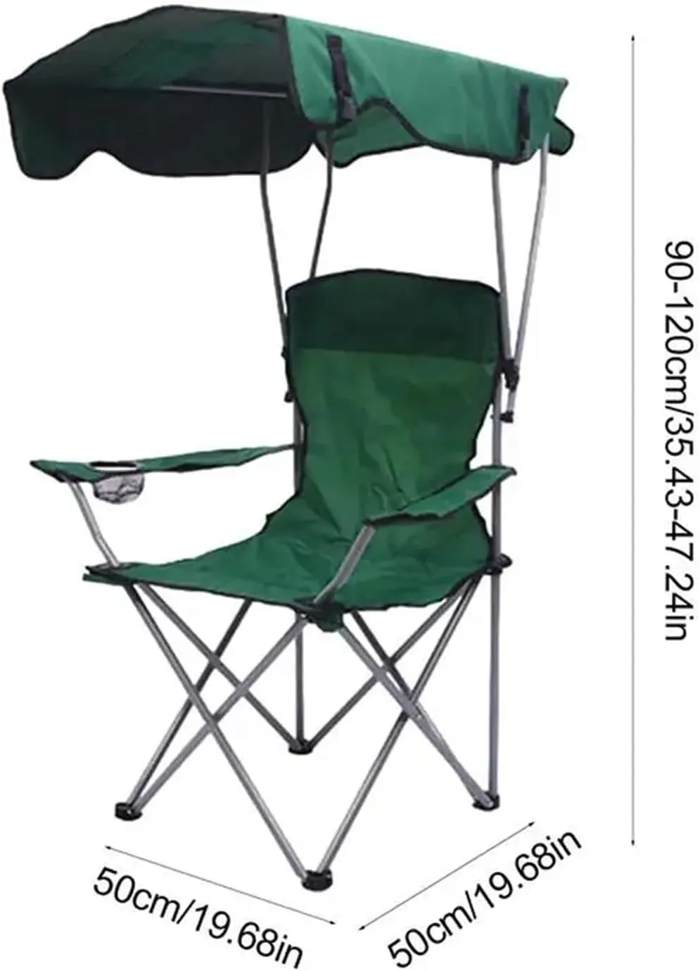 Fishing Chair Folding Canopy with Shade Portable Recliner Beach for Outdoor Lawn Camping Picnic Comfortable Seat Portability for Camping, Garden, Pic