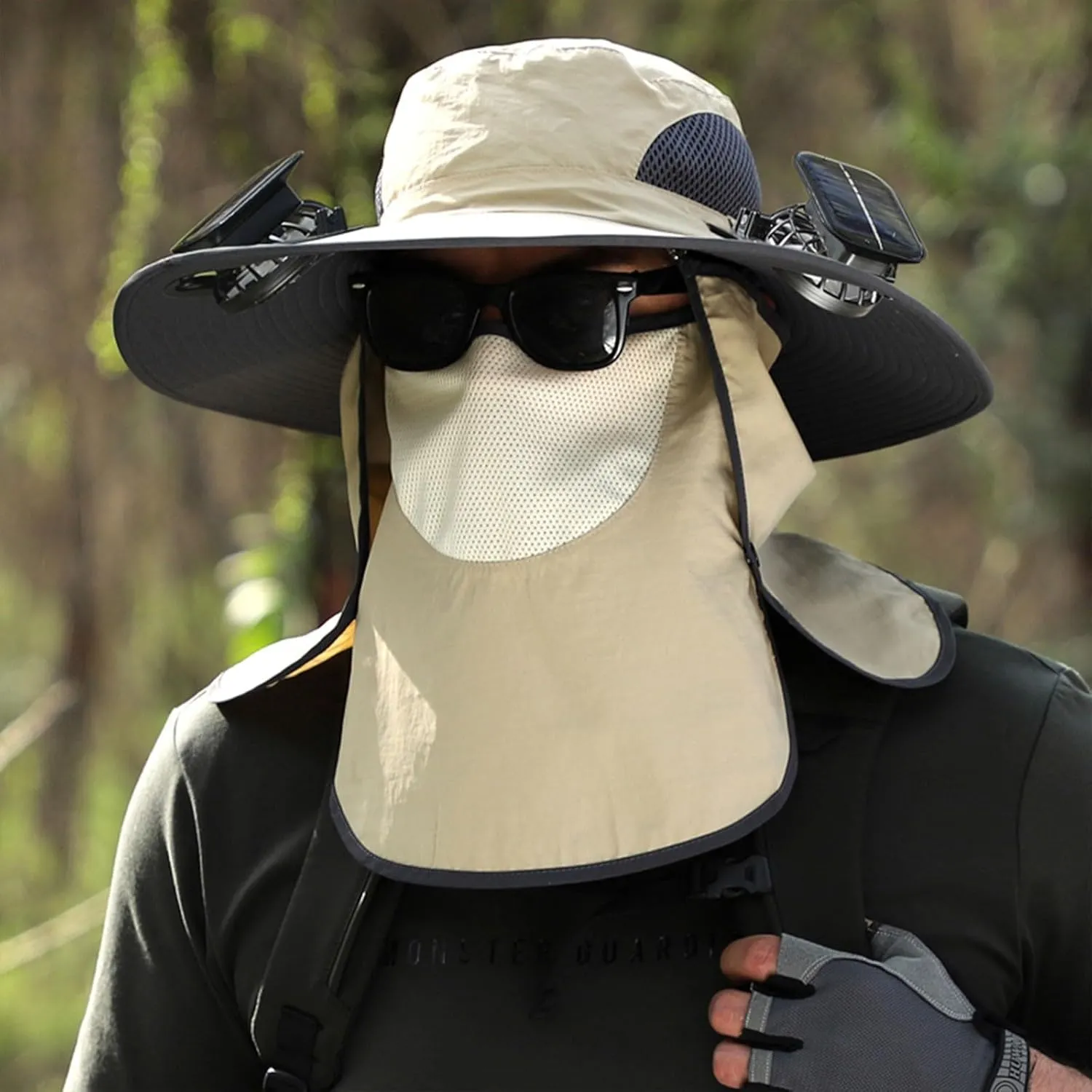 Fishing Hat with Built in Fan, New Sun Hat with Fans Solar Power,Outdoor Wide Brim Sun Hat with Fans for Men