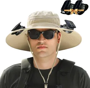 Fishing hat with Solar Powered Fans,Ultralight Solar Fan Outdoor hat,Upf50  for Men Women,USB Charging