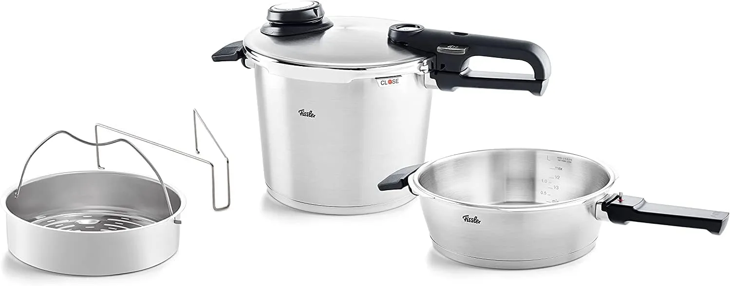 Fissler Vitavit Premium Pressure Cooker and Pressure Skillet Set, 2.6 Quart and 6.3 Quart