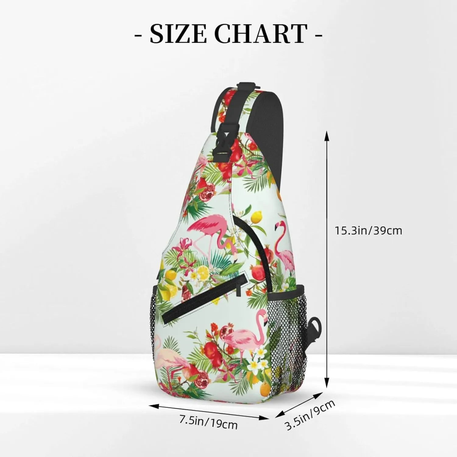 Flamingo Crossbody Sling Backpack Sling Bag Adjustable Chest Shoulder Daypack For Women Men