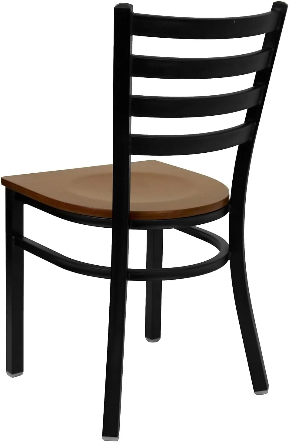 Flash Furniture 2 Pack HERCULES Series Black Ladder Back Metal Restaurant Chair - Cherry Wood Seat