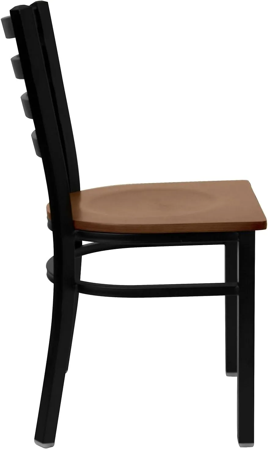 Flash Furniture 2 Pack HERCULES Series Black Ladder Back Metal Restaurant Chair - Cherry Wood Seat