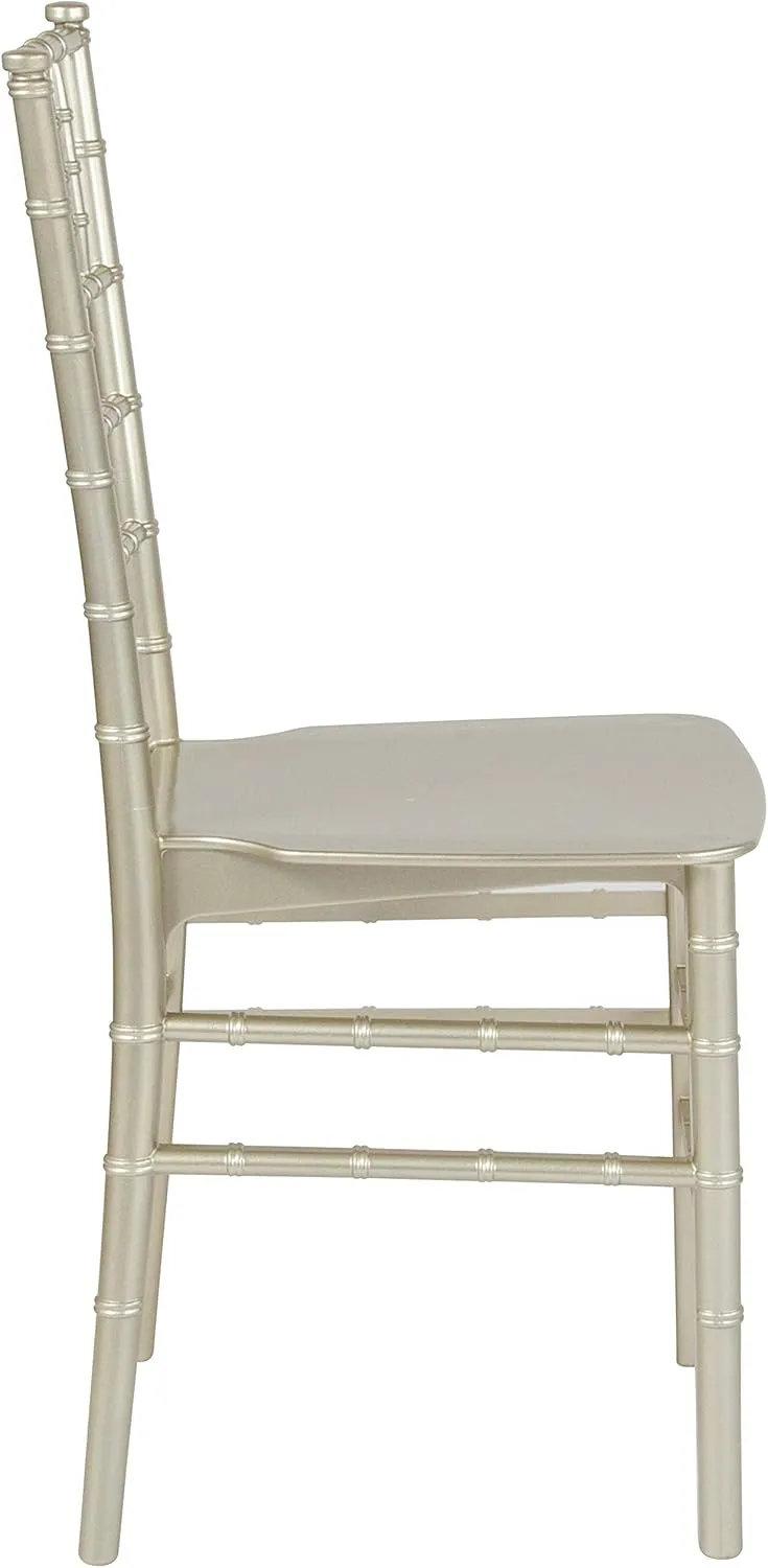 Flash Furniture 2 Pack HERCULES Series Champagne Resin Stacking Chiavari Chair