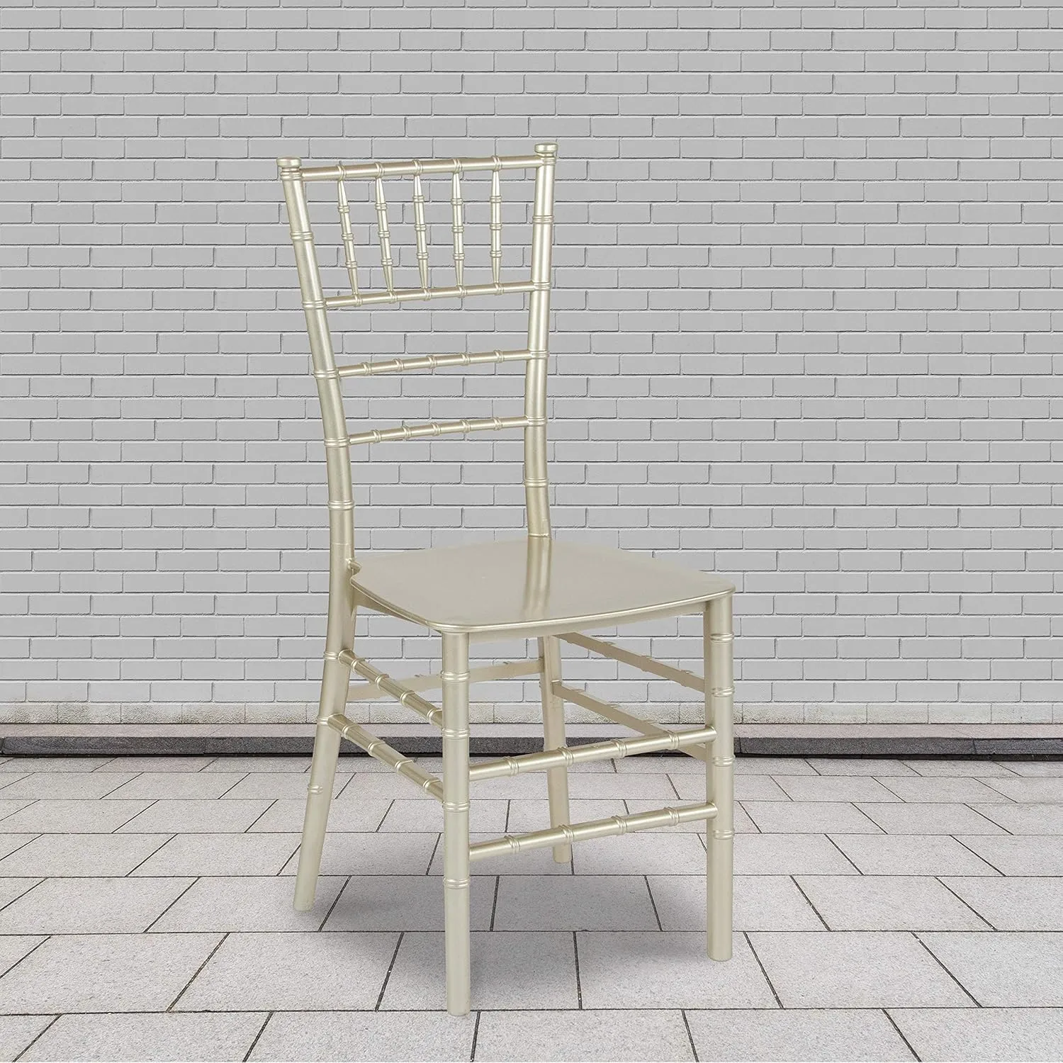 Flash Furniture 2 Pack HERCULES Series Champagne Resin Stacking Chiavari Chair