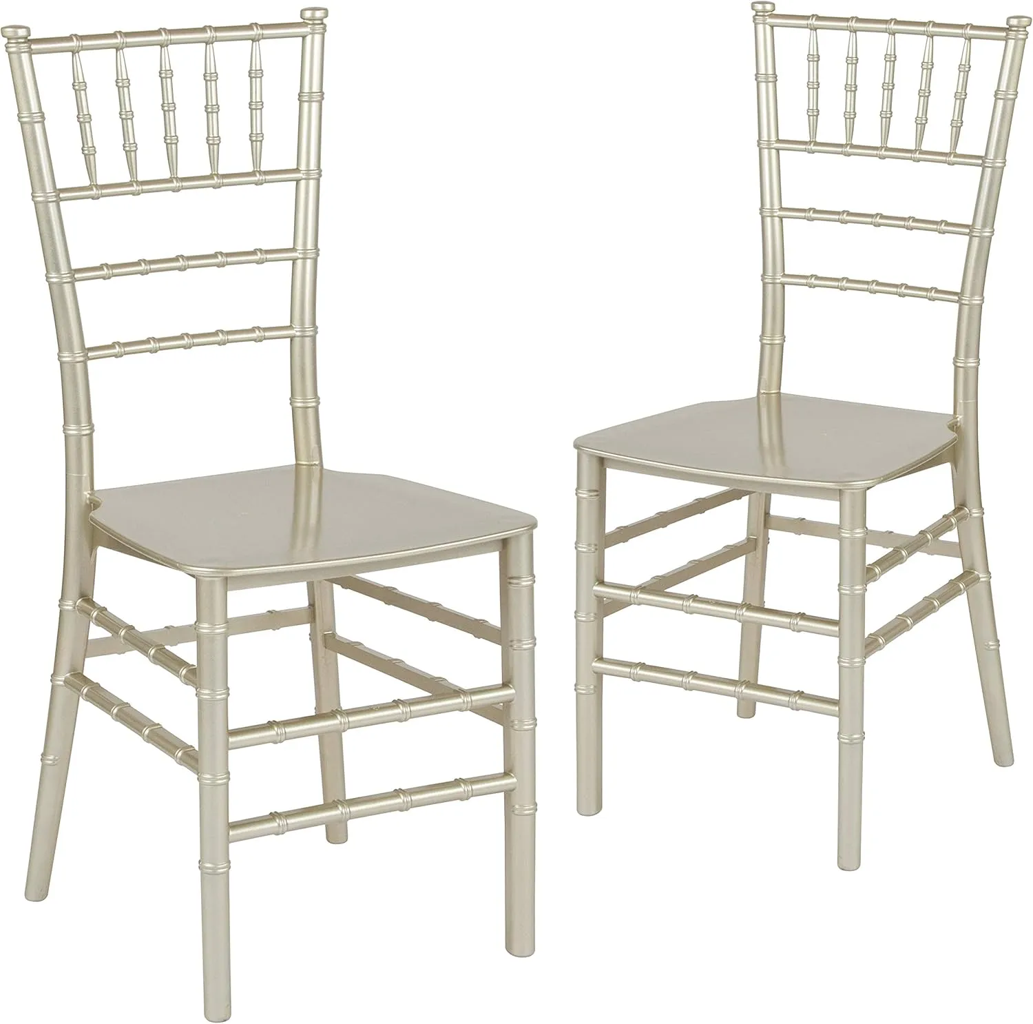 Flash Furniture 2 Pack HERCULES Series Champagne Resin Stacking Chiavari Chair