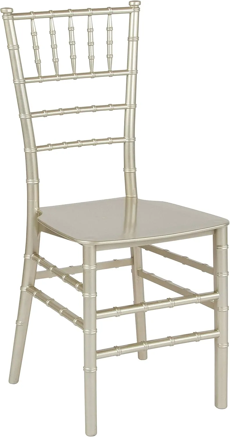 Flash Furniture 2 Pack HERCULES Series Champagne Resin Stacking Chiavari Chair