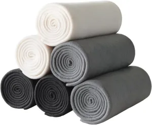 Fleece Throw Blankets Bulk Fleece Blankets Solid Wholesale Lightweight Warm Soft for Pet Bed Couch Office Gifts Travel Seasons (Pack of 6-50x60 Inches,Multiple6)