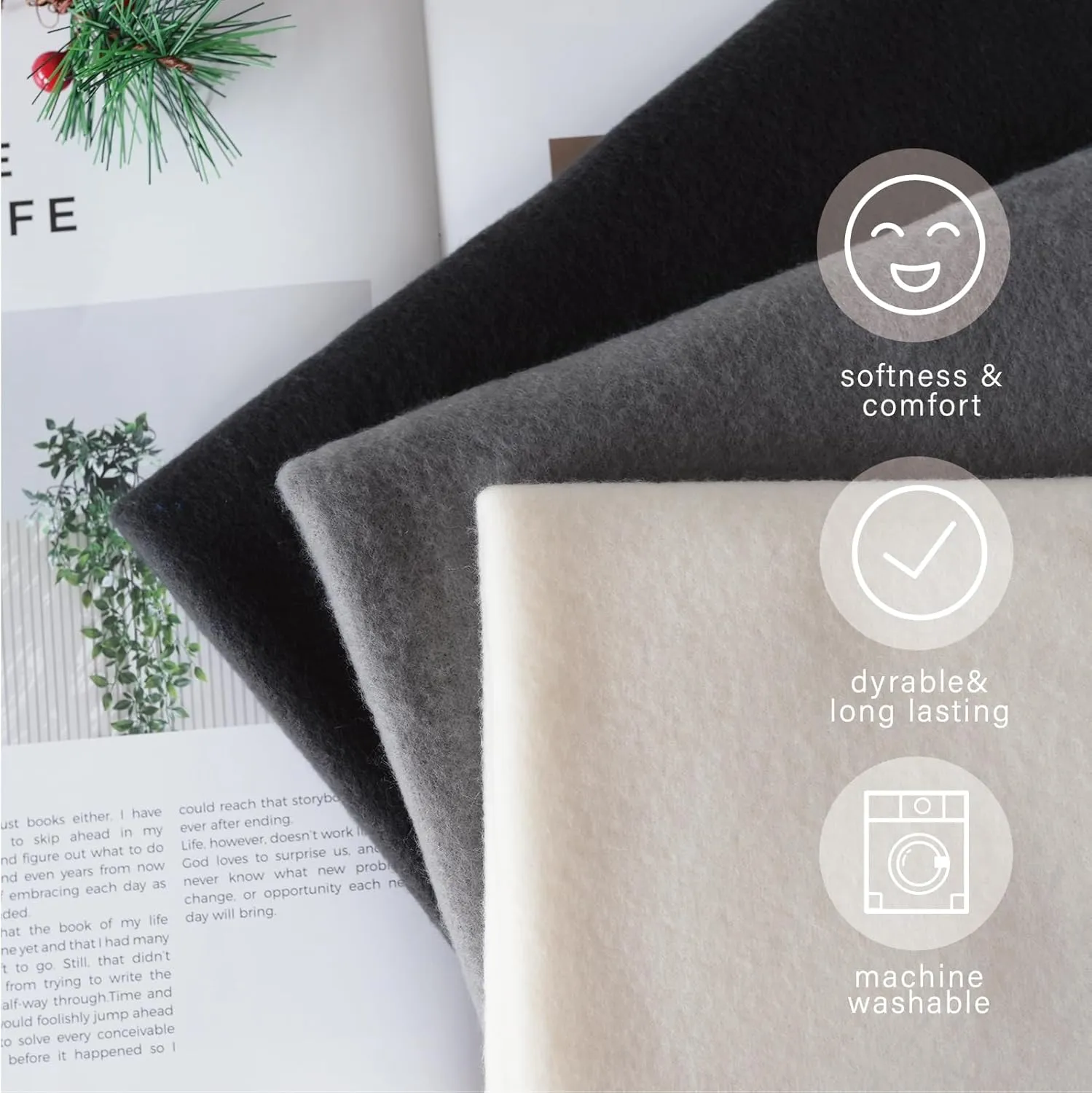 Fleece Throw Blankets Bulk Fleece Blankets Solid Wholesale Lightweight Warm Soft for Pet Bed Couch Office Gifts Travel Seasons (Pack of 6-50x60 Inches,Multiple6)