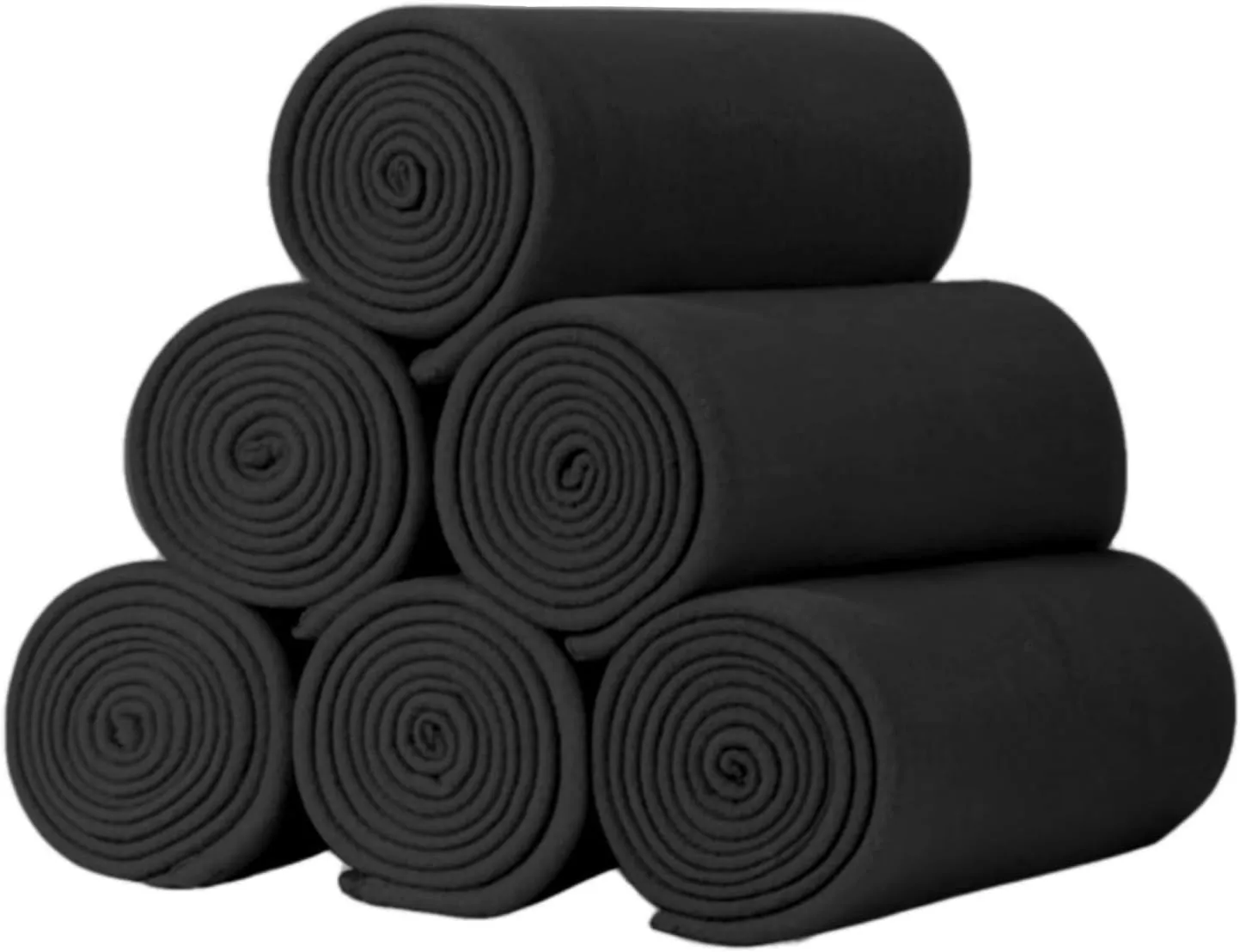 Fleece Throw Blankets Lightweight Warm Soft Cozy Pet-Friendly Bulk Fleece Throw Blanket Kids Solid for Home Bed, Sofa,Office, Gifts (Pack of 6-50 x 60 inch,Black)