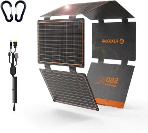 FlexSolar 60W Portable Solar Panels Chargers with PD3.0 USB-C,QC3.0 USB-A and DC Outputs Foldable IP67 Waterproof Power Emergency Camping for Small Power Station Generator,Phones, Power Banks, Tablets
