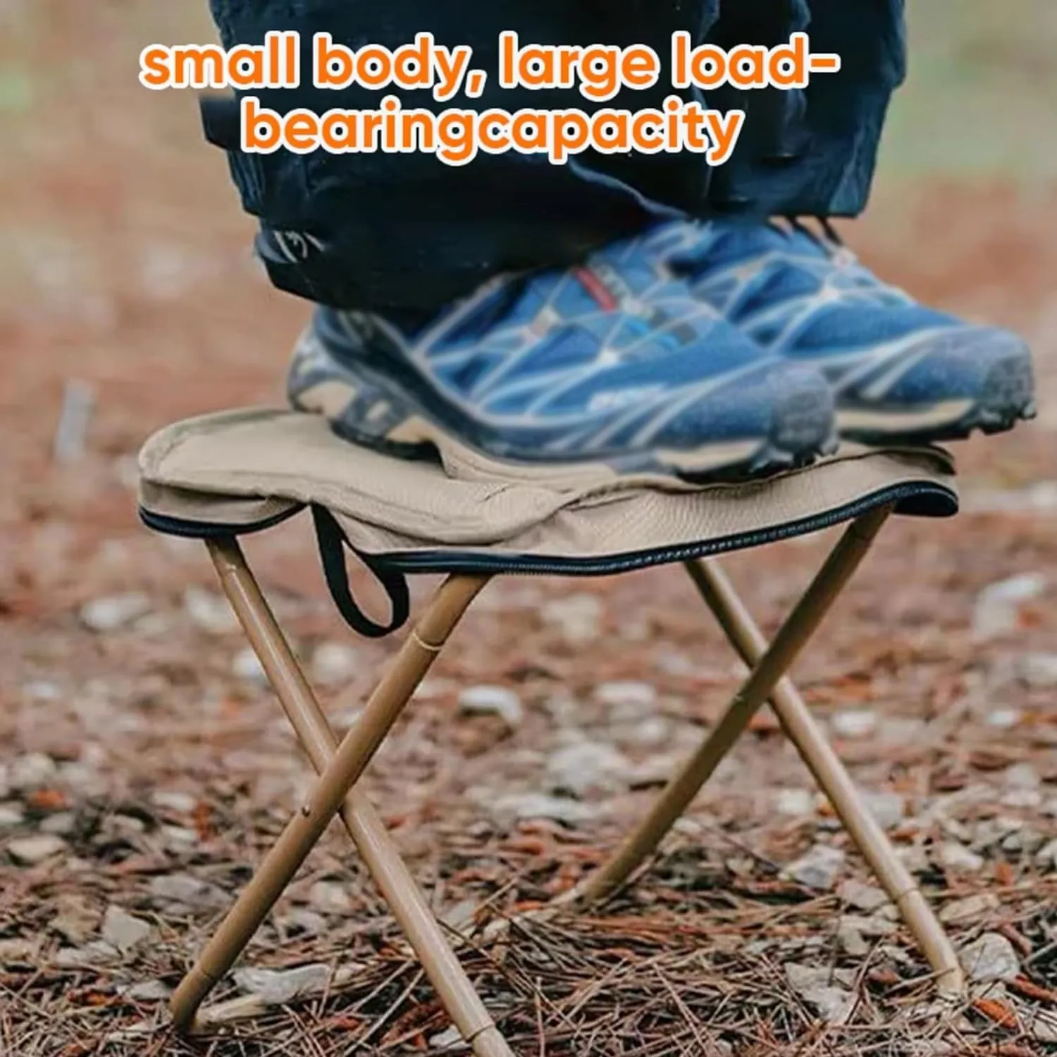 Foldable Backpack Stool, Ultra Lightweight Camping Stool for Travel, Suitable for Camping, Fishing, Hiking or Outdoor Barbecue, Can Bear 250 Lb Weight, Carbon Steel Stable and Durable (Green/Large)