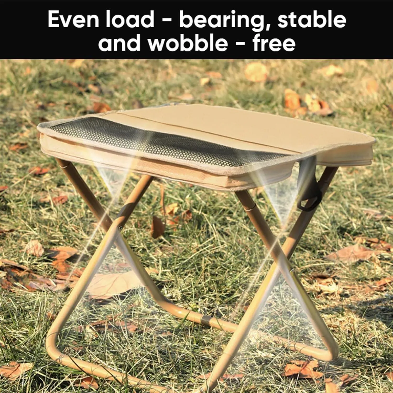 Foldable Backpack Stool, Ultra Lightweight Camping Stool for Travel, Suitable for Camping, Fishing, Hiking or Outdoor Barbecue, Can Bear 250 Lb Weight, Carbon Steel Stable and Durable (Green/Large)