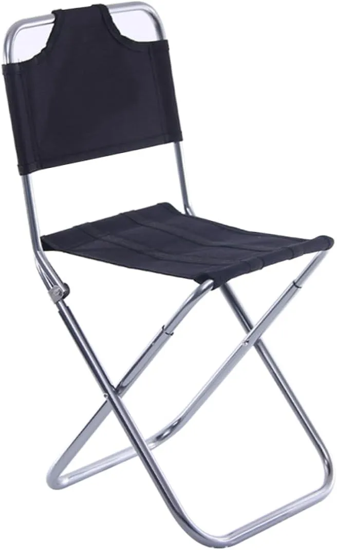 Foldable Camping Chair Aluminum Alloy Frame Lightweight Portable Stool Ideal for Fishing Hiking and Outdoor Activities