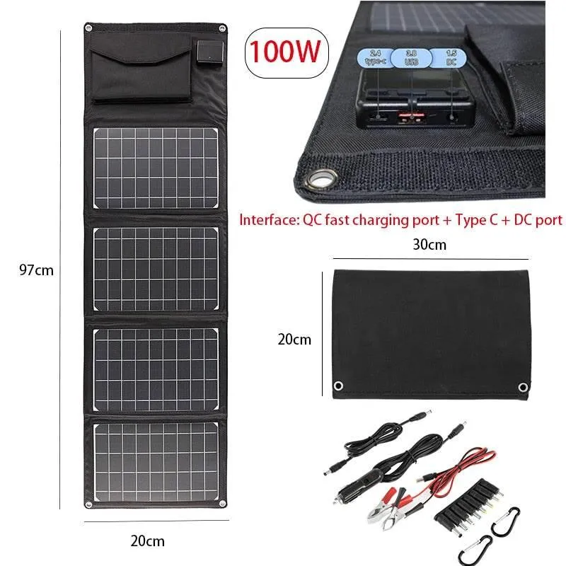 Foldable Solar Power Bank - Portable Travel Charger