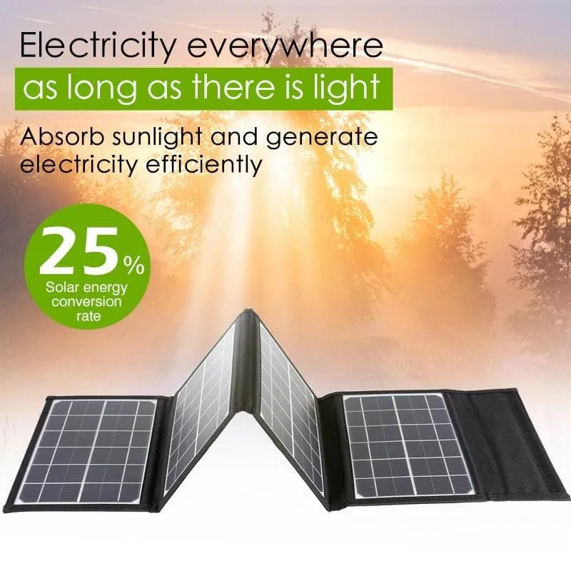 Foldable Solar Power Bank - Portable Travel Charger