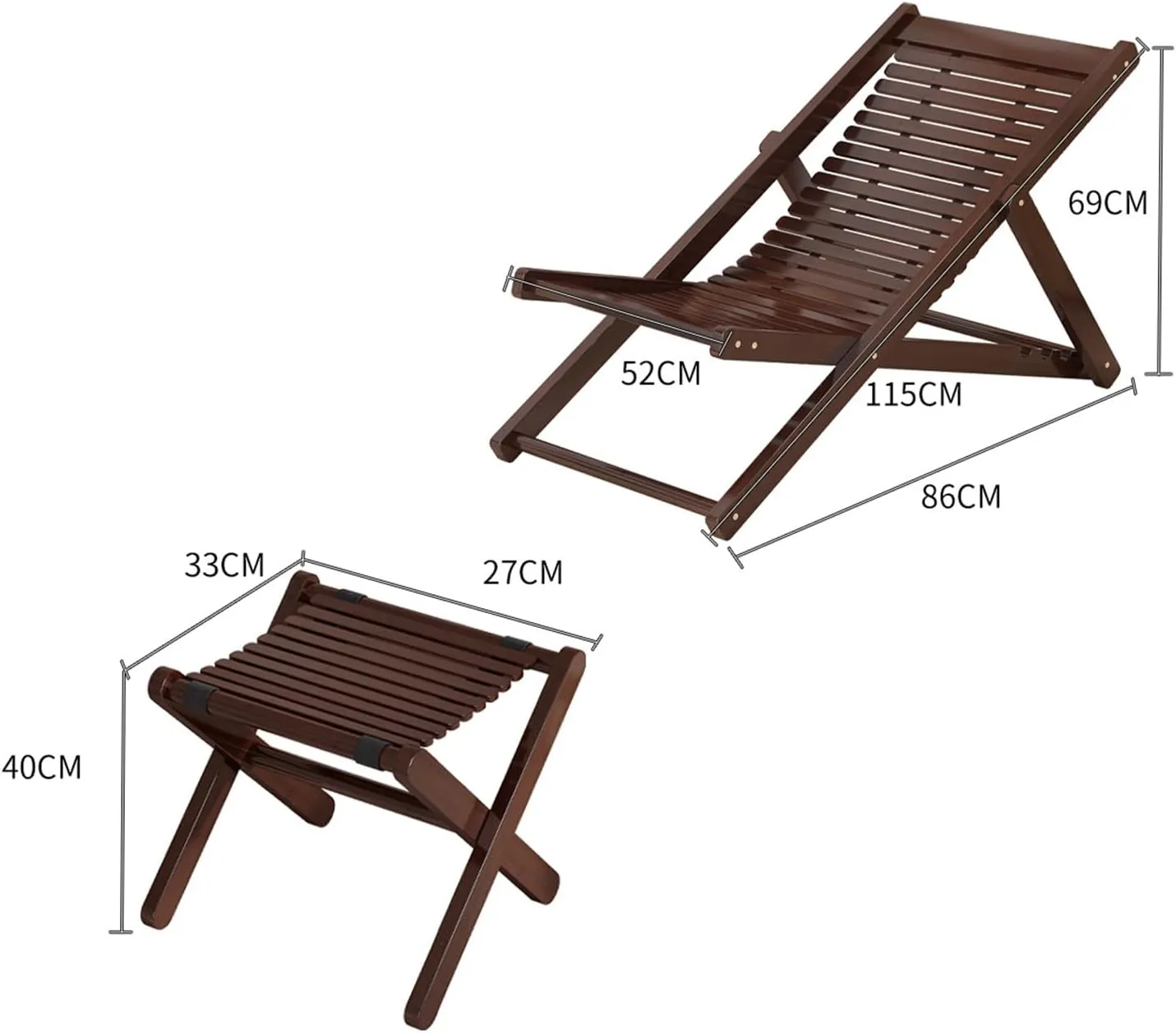 Folding Bamboo Recliner Chair for Home, Balcony, and Leisure, Comfortable Back Support, Ideal for Naps and Lunch Breaks