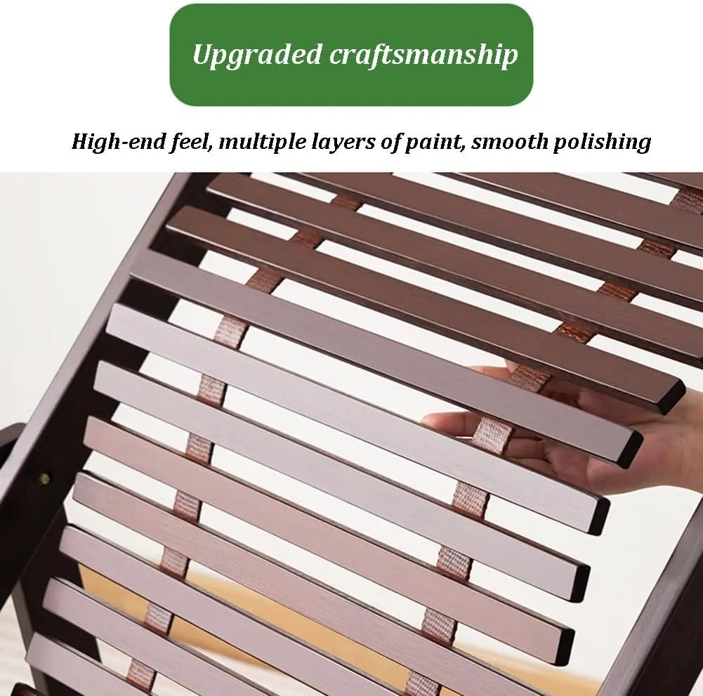 Folding Bamboo Recliner Chair for Home, Balcony, and Leisure, Comfortable Back Support, Ideal for Naps and Lunch Breaks