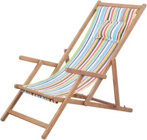 Folding Beach Chair for Ultimate Relaxation, Sturdy Wooden Frame with Adjustable Recline, Lightweight and Portable, Multicolor