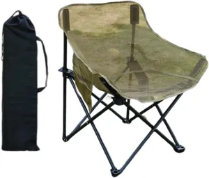 Folding Chair Camping Chair Outdoor Furniture for Adults with Storage Bag for Park Sporting Events Outside Barbecue Backyard, Khaki