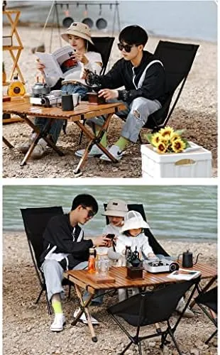 Folding Chair Portable Camping Fishing Bench Picnic Leisure Recliner Camping Chair(Color:Black)