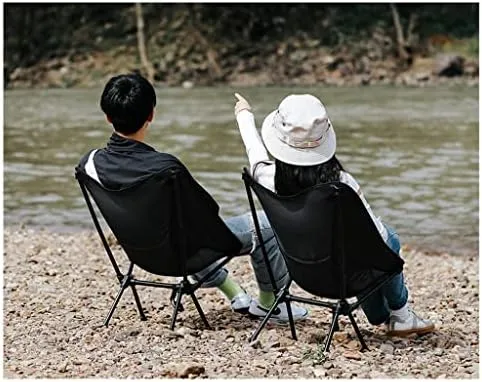 Folding Chair Portable Camping Fishing Bench Picnic Leisure Recliner Camping Chair(Color:Black)