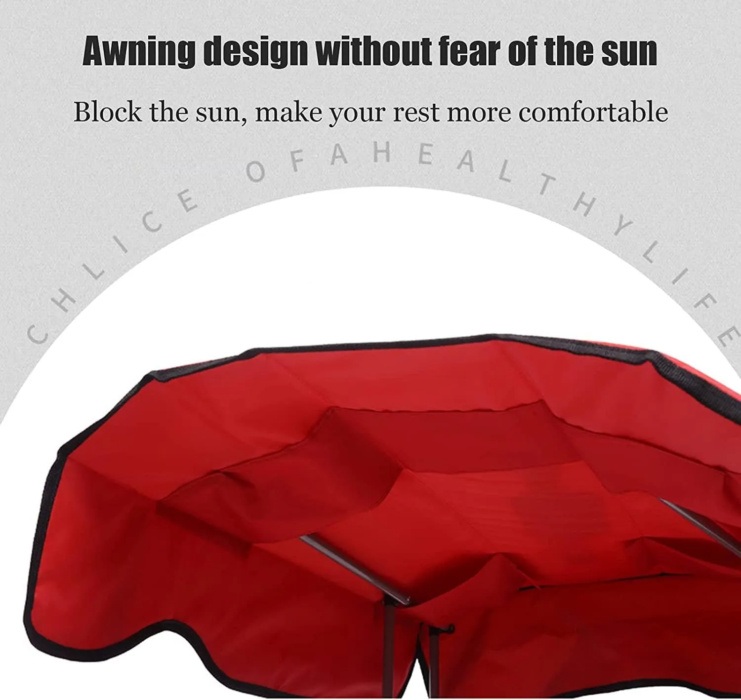 Folding Chairs Camping Chair with Shade Canopy Chair, Folding Recliner, Adjustable Outdoor Beach Lightweight Sunshade Folding Chairs Portable Camping Chair(Red)