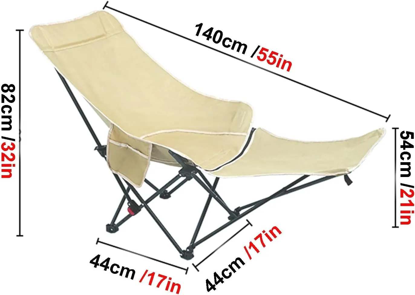 Folding Chairs for Outside, Three-Level Adjustable Height with backrest, Comfortable and Widened Folding seat, Camping Chairs, Portable Recliner, Beach Fishing Picnic Chair(Large)