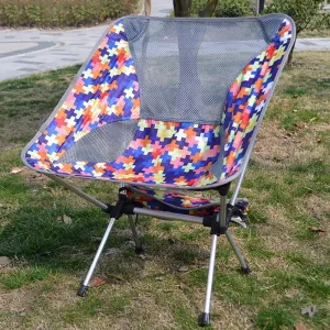 Folding ChairsUltra-Light Camping Fishing Moon Chair,Outdoor Portable Folding Back Recliner,Comfortable Aluminum Alloy Beach Chair,Can Carry 200Kg
