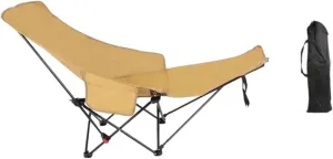 Folding Chaise Lounge Chair Reclining Chair 3 Gear Adjustable Angle Lounger Recliner for Hiking Beach Lawn Outside Camping, Khaki