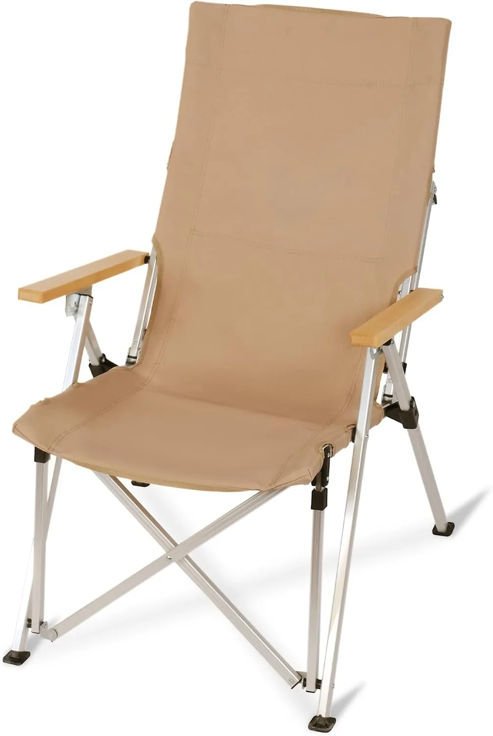 Folding Outdoor Camping Chair, Portable Camping Recliner with Carry Bag, 3 Position Adjustable High Back and Armrest, 265 LBS Collapsible Chair for Camping Beach Fishing Hiking Picnic